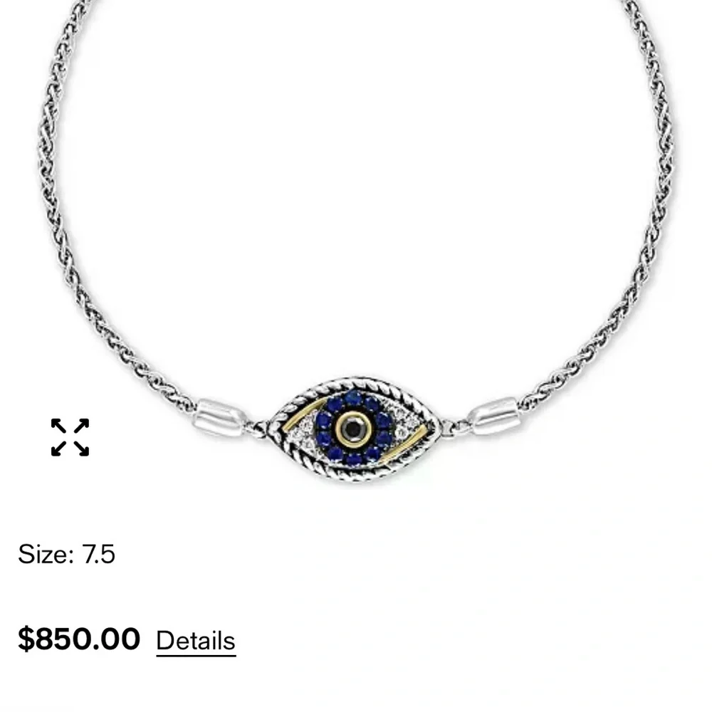 EFFY Evil Eye Necklace Diamond and Sapphire - Picture 4 of 8